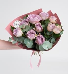 10 Lila Gül Buketi