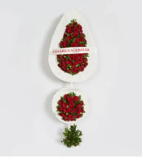 Kırmızı Gerberalar Çift Katlı Çelenk